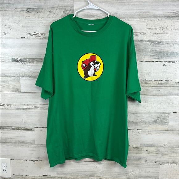 Buc-ee's Beaver Logo Green T-Shirt Unisex Size XXXL Distressed Cotton - Picture 1 of 5
